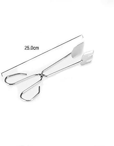 Pinzas de acero inoxidable, pinzas de cocina, camping, cocina, barbacoa, cocina, tamaño: 25 cm, pinzas de acero inoxidable para alimentos, cocina, clip de pan anticalor