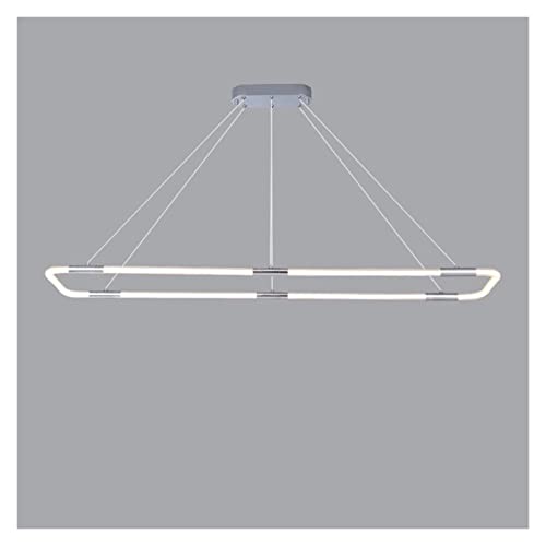 Lustre plafonnier LED chrome pour îlot de cuisine longue et salle à manger moderne