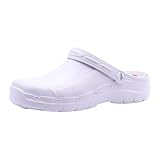 CHANCLAS - Zueco de Goma Estilo Crocs Blanco, Sanitario Laboral Unisex Caucho Mujer Color: Blanco Talla: 43