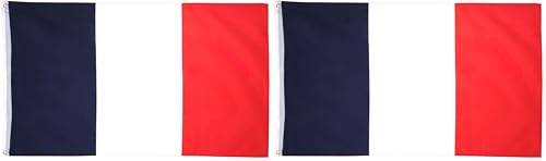 AZ FLAG - Drapeau France - 150x90 cm - Drapeau Français 100% Polyester Avec Oeillets Métalliques Intégrés - Pavillon 110 g (Lot de 2)