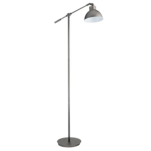 Lighting Supermarket Cantilever Industrial Style Floor Lamp - Pewter Grey