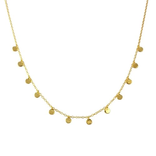NewZenro Dainty Multi Disc Choker Necklace for Women Minimalist 925 Sterling Silver Small Round Disc...