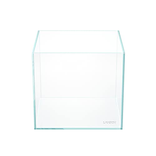 Image of LANDEN 20C 2 Gallon Cube Rimless Low Iron Clear Aquarium Tank, All Glass Aquarium,Small Betta Fish Tank,W7.8xD7.8xH7.8 in(20x20x20cm) 5mm Thickness with Nano Foam Leveling Mat