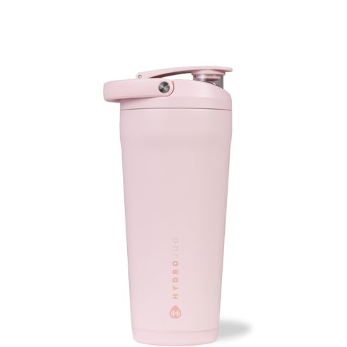 Image of HydroJug Insulated Protein Shaker Bottle 24 oz, Silent Mixing, Pink Sand