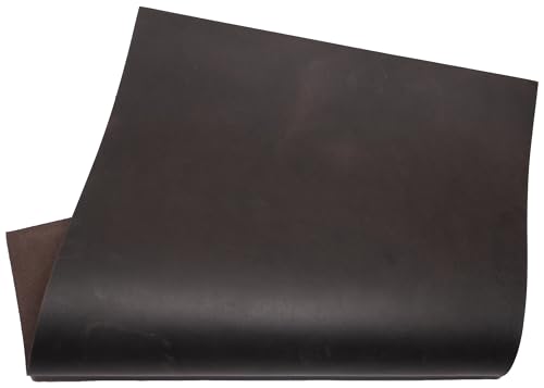 HAPPER STUDIO Piel de vacuno de 1,7 mm de grosor, acabado pull-up, Crazy Horse. Hojas de cuero genuino para manualidades. (1, Café marrón, A5 (148 x 210 mm))