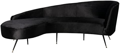 Safavieh Couture Home Evangeline Modern Glam Black Velvet Parisian Sofa