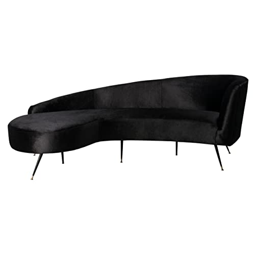 Safavieh Couture Home Evangeline Modern Glam Black Velvet Parisian Sofa #TOP3