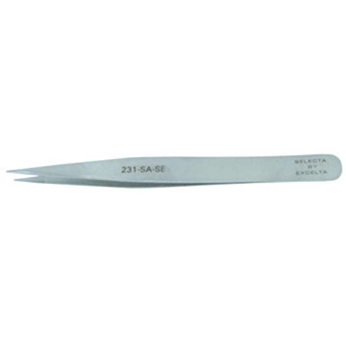 Style 231-SA-SE Economy Tweezer wtih Straight Medium Serrated Tips, 4-3/4"