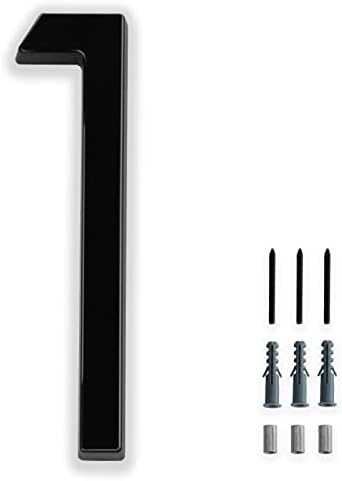 Floating House Number 1, YIPLED 6 Inch Modern House Numbers for Home, Mailbox, Street (Black)