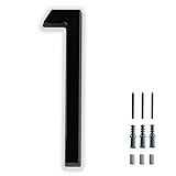 Floating House Number 1, YIPLED 6 Inch Modern House Numbers for Home, Mailbox, Street (Black)