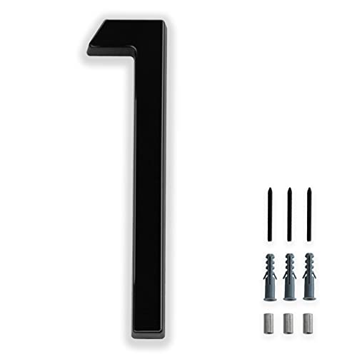Floating House Number 1, Yipled 6 Inch Modern House Numbers For Home, Mailbox, Street (Black) #TOP3