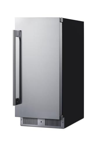 Summit 15” Refrigerator, 1.8 cu.ft. Capacity, Built-in Refrigerator Undercounter, Shallow 18” Depth, Stainless Steel- SDHR1534 on Fridge.com