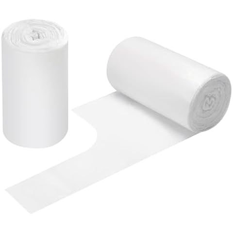 2-4 Gallon Portable Trash Bags,60 Counts Thicken portable Small Garbage Bags for Office, Kitchen,Bedroom Trash Can,Strong Trash Bags（White） Cover
