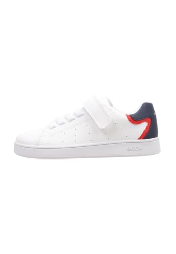 Geox J ECLYPER Boy A Sneaker, White/Blue, 37 EU