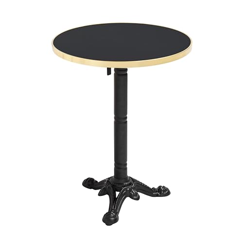 Oviala Mesa alta, redonda, 60 cm, inclinable, negro/oro y base negra