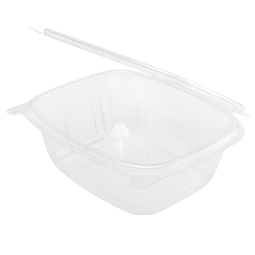 Karat 200 Count Clear PET Hinged Deli Take Out Containers - 32 oz Plastic Clamshell Food Containers, Disposable Square to Go Boxes, Ideal for Pasta Salads, Fruit, Deli Sides and More, FP-HDC32
