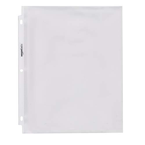 Image of Amazon Basics Heavy Duty Non-Glare Sheet Protector for Documents, 3 Ring Binder, Top Loading, Letter Size, Clear, 500-Pack