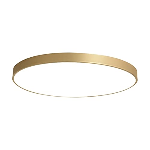 Plafonnier LED moderne circulaire doré ultra-mince pour l'éclairage chic du salon et de la cuisine