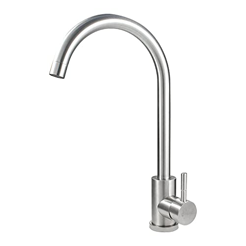 SOLVEX Single Handle Kitchen Sink Taps Kitchen Mixer Tap with Swivel Spout, Stainless Steel Faucet Brushed Nickel