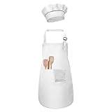 【Duradero y Transpirable】: el delantal para niños y el gorro de chef están hechos de poliéster duradero, suave y no tóxico. Mantener limpia la ropa de los niños al cocinar o pintar. Lavable a máquina y no se desvanece ni se deforma.