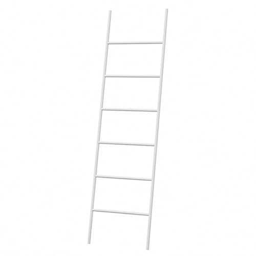 Étagère échelle en métal à 6 niveaux pour serviettes et vêtements - Décoration d'intérieur élégante pour salon et chambre à coucher - 50 x 170 cm - Finition blanche