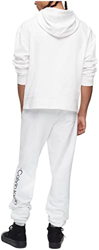 Calvin Klein Joggers franceses com logotipo masculino, Branco brilhante, X-Large