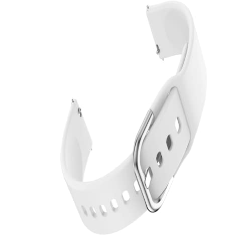 Image of YODI New Edition Soft Silicone Classic Strap Band For Redmi Watch 5 Lite Only [ Not for Any Other Models] (COLOR BUCKLE-WHITE)