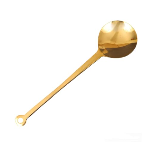 Image of Putrika Traditional Handcrafted Brass Utensil Ladle | Brass Cookware | Serving Spoon [Weight: 138gms] (Small Ladle)