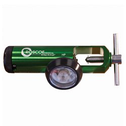 Roscoe Medical Green Aluminum/Brass Regulator
