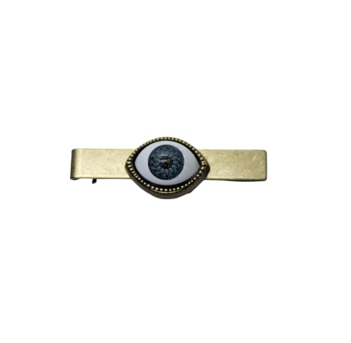 Handmade Oxidized brass Steampunk Eyeball Tie Bar Clip