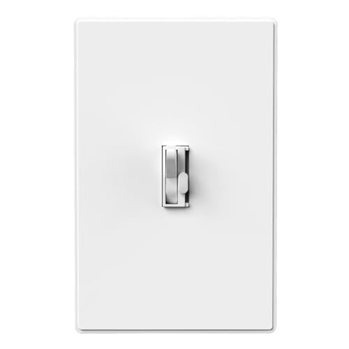 Image of ELEGRP Digital Dimmer Switch for LED /CFL, Toggle Dimmer Switch with Decorative Frameless Design Wallplate, Single Pole /3-Way, UL Listed, 1 Pack, White