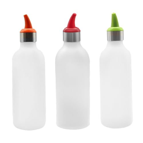 Ipetboom 3Pcs Kitchen Squeeze Bottle Flexible Condiment Dispenser for Ketchup Salad Dressing and Sauces Easy Squeeze Design with Sealing Performance Random Colors