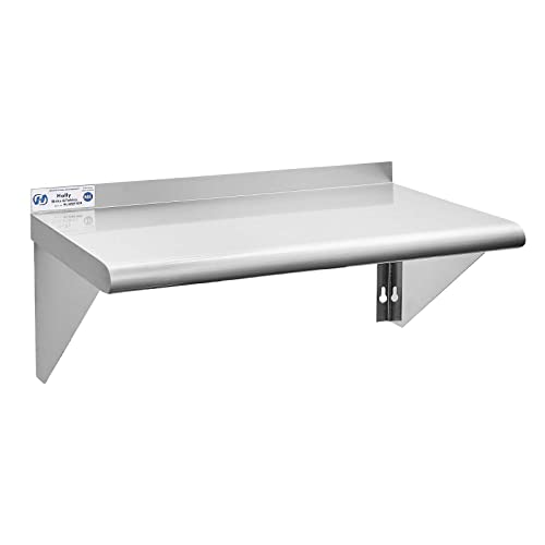 hally stainless steel shelf 14 x 36 inches 300 lb commercial wall mount floating shelving for restaurant kitchen home and hotel
