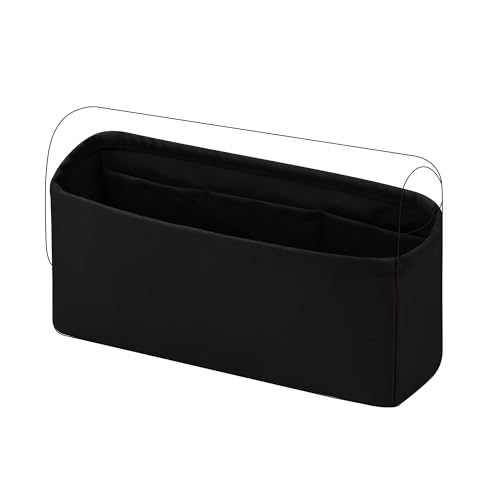 DGAZ Inserção organizadora de bolsa para bolsas Chanel CF, organizador de bolsa de seda, bolsa de luxo e modelador de sacolas (preto, médio 25)
