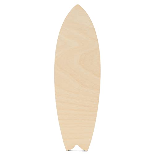 Woodpeckers - Tabla de surf (3-3/4 x 12 pulgadas), paquete de 5 manualidades de madera para pintar, corte náutico de madera, corte de madera para manualidades, por Woodpeckers