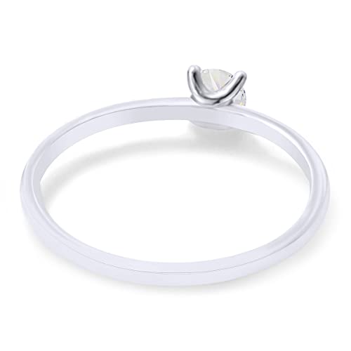 SAVEARTH DIAMONDS 1/5 Carat Moissanite Lab Created Diamond Solitaire Minimalist Engagement Ring In 18k Gold Over Sterling Silver (0.20 Cttw)3