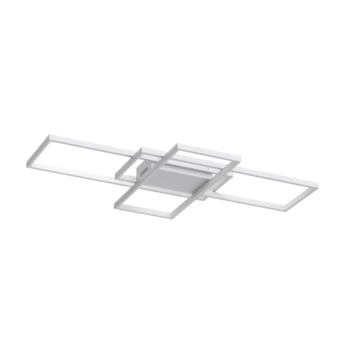 Jaycomey Modern Ceiling Light Dimmable LED Chandelier with Remote Control,50W 3-Layer Square Ceiling Lamp Acrylic Flush Mount Ceiling Lights Fixtures for Bedroom Dining Living Room Kitchen(White)