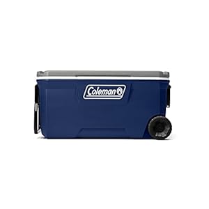 Coleman 316 Series Insulated Portable Cooler with Heavy Duty Wheels, Leak-Proof Wheeled Cooler with 100+ Can Capacity, Keeps Ice for up to 5 Days, Great for Beach, Camping, Tailgating, Sports, & More