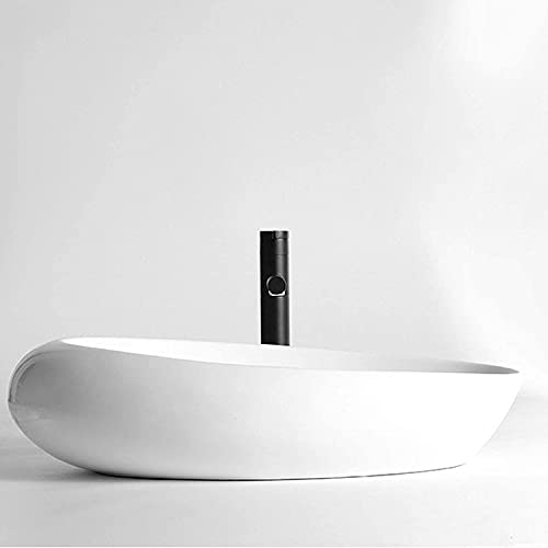 Vasque de salle de bain céramique ovale lavabo à poser 58cm