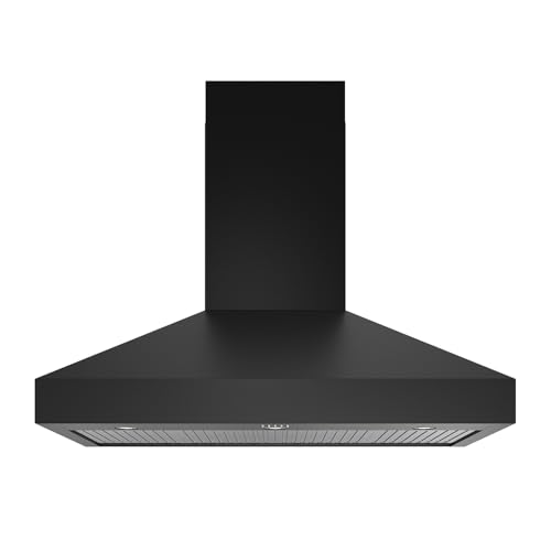 THOR Kitchen Professional 48-Inch Wall Mount Range Hood in Black - Model TRH48PB