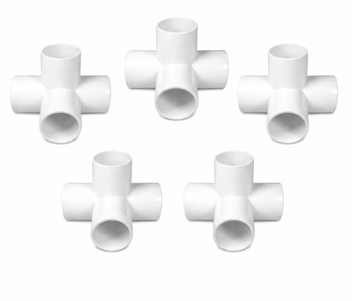 Image of DEHRAN UPVC 4-way Elbow 3 /4 inch inchi (25MM) Pipe Joint /Corner Heavy Duty UPVC Available for Greenhouse, Tent Connection,Furniture and Plumbing Projects White Color (5)