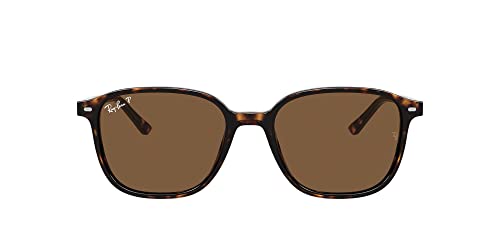 Ray-Ban Unisex RB2193 Leonard Square Sunglasses, Havana/B-15 Brown, 55 mm