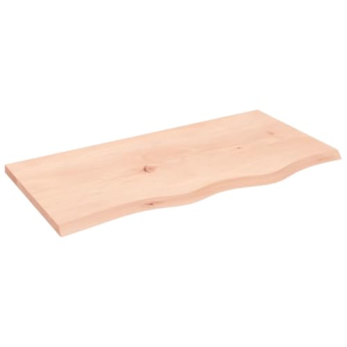 vidaXL Estante de Pared Madera Maciza de Roble sin Tratar 80x40x2 cm, Estante de almacenaje, Estante de Madera, Tablero de estantería