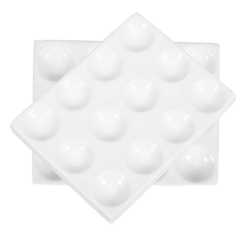 Homoyoyo Placa de Reacción Cerámica Blanca de 12 Agujeros para Laboratorio Químico, Placa de Puntos para Experimentos, Resistente Abrasión, Adecuado para Uso en Química y Análisis