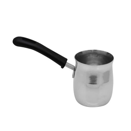 RAJ STEEL COFFEE WARMER HEAVY 250 ML SILVER CWH001 Arabic Morroccon Greek Pot Warmer for Butter Chocolate and Milk Stovetop Tea Pot