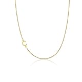 VIROMY Dainty Sideways Initial Name Necklace for Women 14K Gold Plated Minimalist Letter Necklace Pe