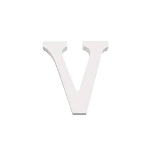 CABLEPELADO - Letra V de madera - 11cm - decoracion - manualidades- madera - personalizable - 3D - Imprimación blanco