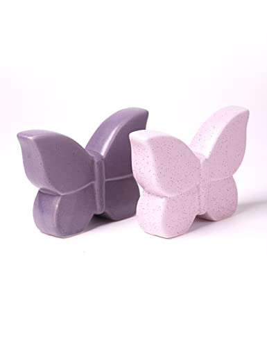 NENBOLEC 2pcs Butterfly Decor Statue Animal Figurine Gifts Modern Arts Ceramic Sculpture 4.7 inch