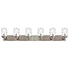 MELUCEE 6-Light Bathroom Light Fixtures in Brushed Nickel Finish, Vanity Lighting Fixtures Over Mirror with Clear…