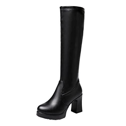Shark boots pour femme avec fermeture éclair latérale et talon haut stable